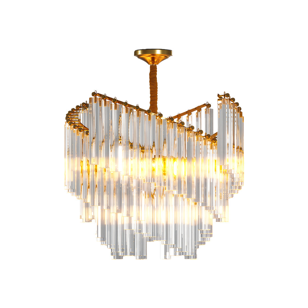 Vintage Crystal Chandeliers Full Copper Luxury Ceiling Light