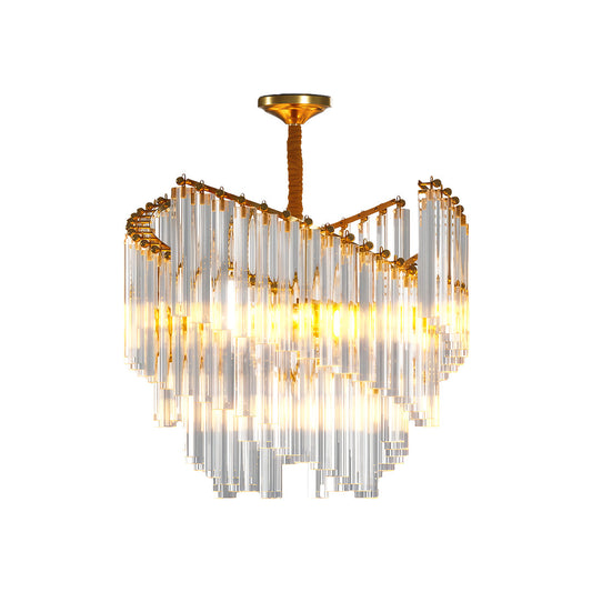 Vintage Crystal Chandeliers Full Copper Luxury Ceiling Light