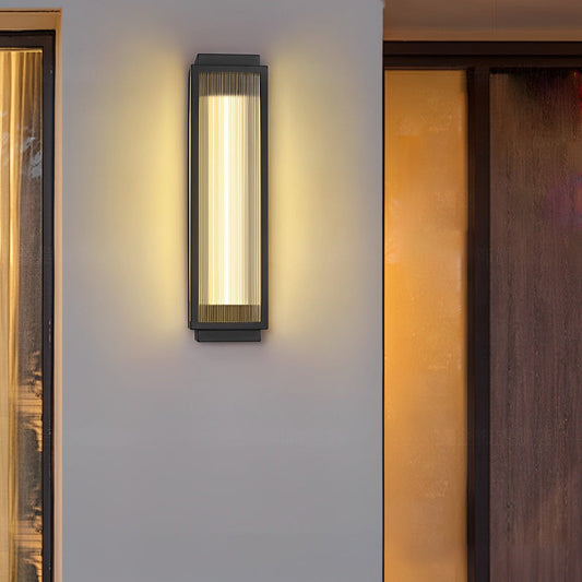 [Open-Box]Rectangular Strip Waterproof LED Black Modern Outdoor Wall Lights