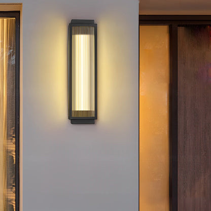[Open-Box]Rectangular Strip Waterproof LED Black Modern Outdoor Wall Lights