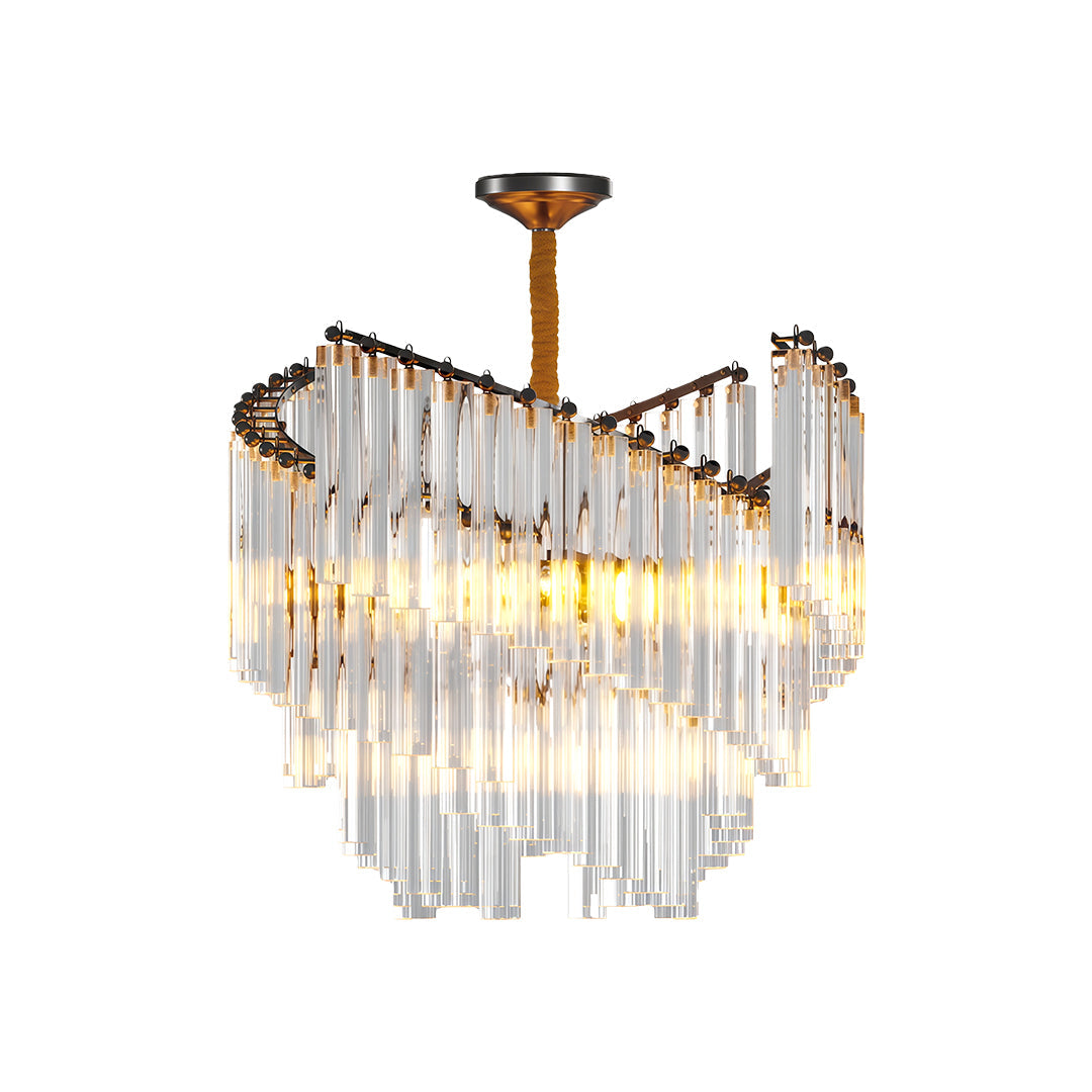 Vintage Crystal Chandeliers Full Copper Luxury Ceiling Light