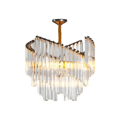 Vintage Crystal Chandeliers Full Copper Luxury Ceiling Light