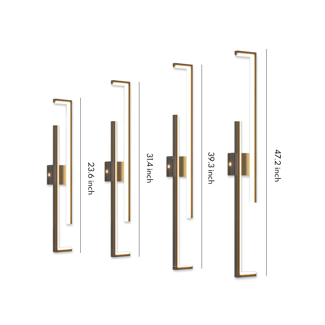 Wall Art LED Lights Minimalist Long Bar Iron Lamp
