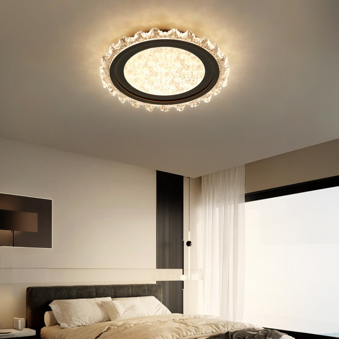 White Round LED Ceiling Light French Full Spectrum Ultra-Thin Flush Mount Light
