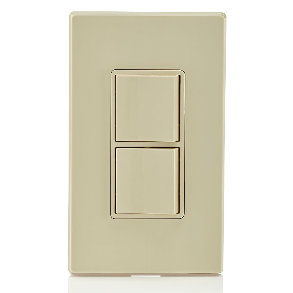 15 Amp Decora Single-Pole / Single-Pole Combination Switch, Grounding, Ivory