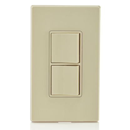 15 Amp Decora Single-Pole / Single-Pole Combination Switch, Grounding, Ivory