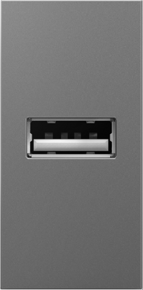 adorne® USB Outlet, Half-Size, Magnesium