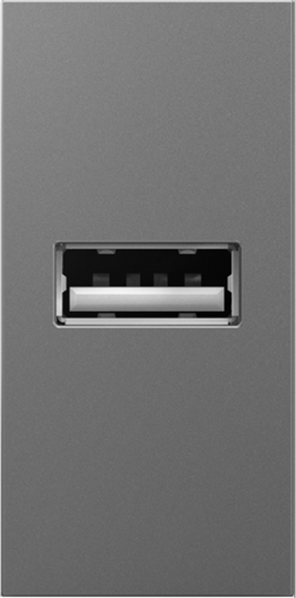 adorne® USB Outlet, Half-Size, Magnesium