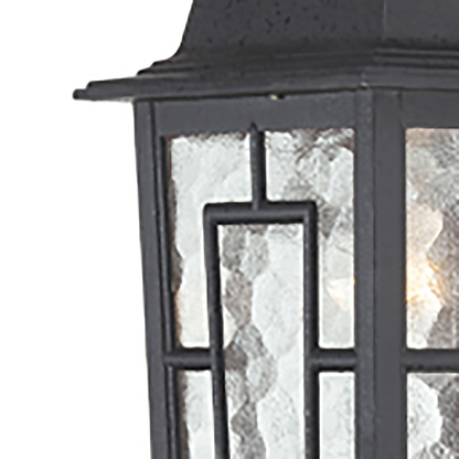 Banyan - 1 Light 12" Wall Lantern with Clear Water Glass - Textured Black Finish