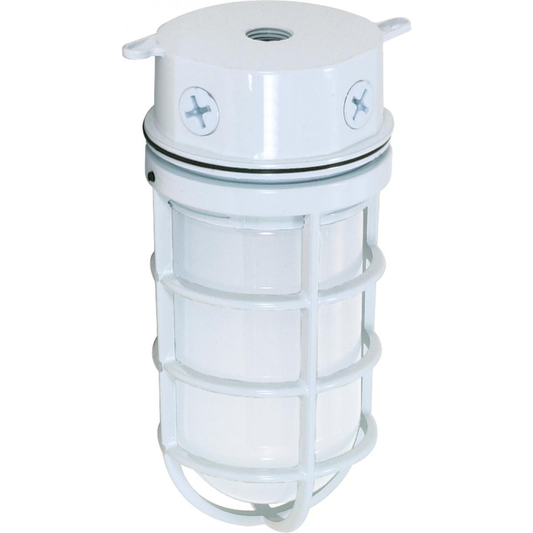 1 Light - 11" Vapor Proof - Surface Mount with Frosted Glass - White Finish