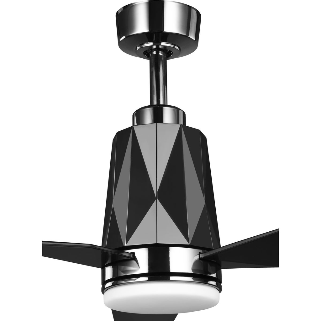 Bixby Collection 60" Indoor/Outdoor Four-Blade Black Chrome Ceiling Fan