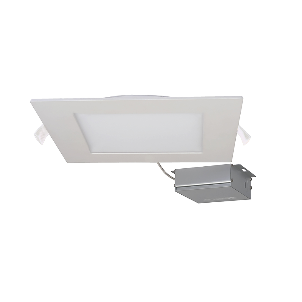 24 watt LED Direct Wire Downlight; Edge-lit; 8 inch; 4000K; 120 volt; Dimmable; Square; Remote Driver