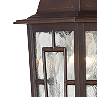 Banyan - 1 Light 12" Wall Lantern with Clear Water Glass - Rustic Bronze Finish