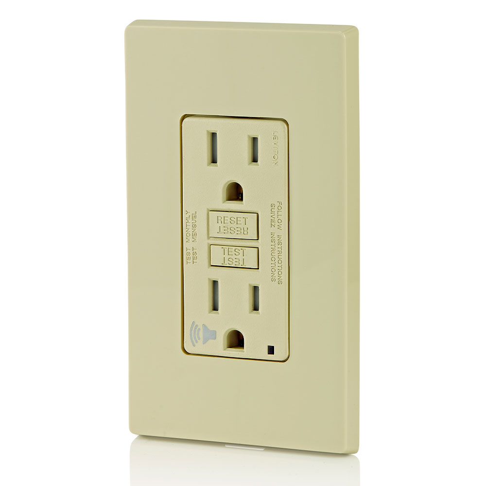 15 Amp, Self Test, Tamper-Resistant GFCI Outlet with Audible Alarm & LED Indicator Light