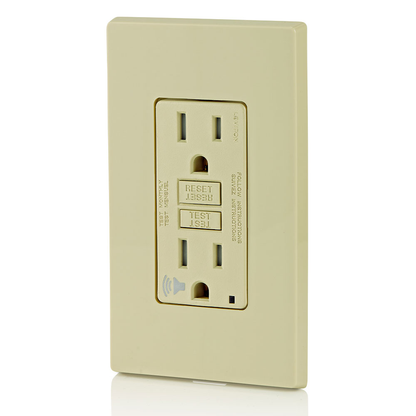 15 Amp, Self Test, Tamper-Resistant GFCI Outlet with Audible Alarm & LED Indicator Light