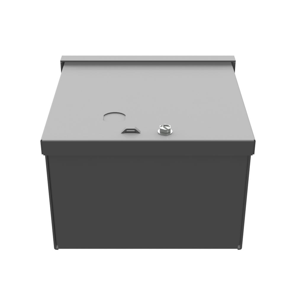 6x4X6 Screw Cover Type 3R UL Steel No KO ANSI 61 Gray Quad D KO For Lock Holes In Back