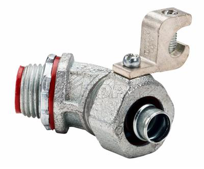 1-1/2" 45° Liquidtight Connector with Grounding Lug