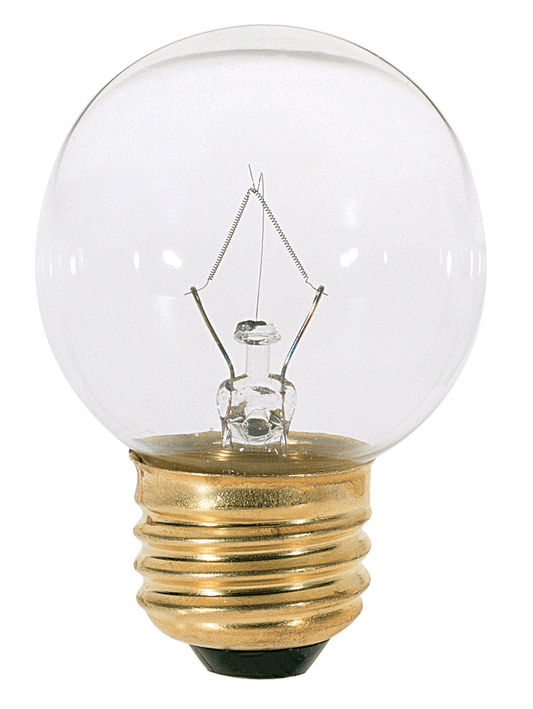40 Watt G16 1/2 Incandescent; Clear; 1500 Average rated hours; 370 Lumens; Medium base; 120 Volt