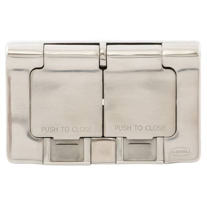 1 Gang, Stainless Steel Duplex Cover, 4X