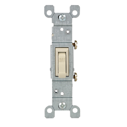 15 Amp Single-Pole Toggle Switch, Non-Grounding, Ivory