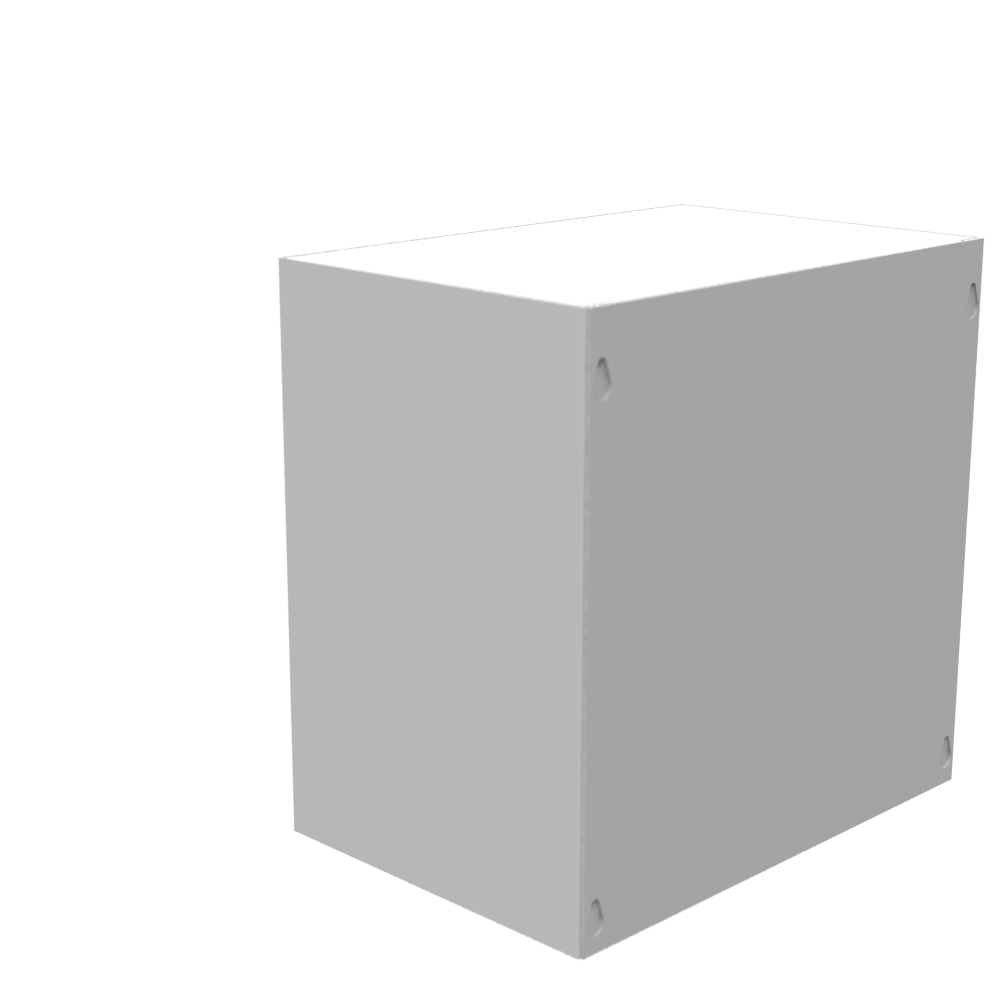 12x8x12 Screw Cover Type 1 UL Steel No KO Gray Cover w/ Teardrop Slots Holes In Back