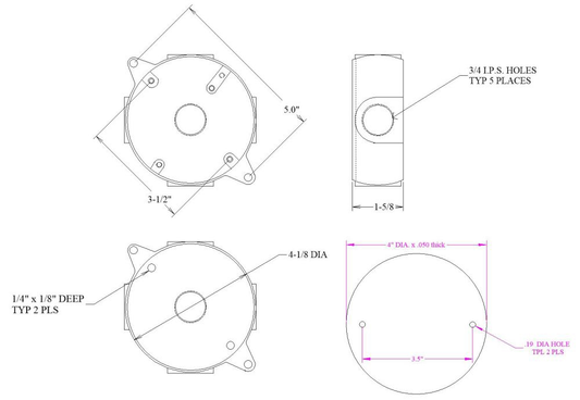 30328W, Weatherproof Electrical Round Box and Extension