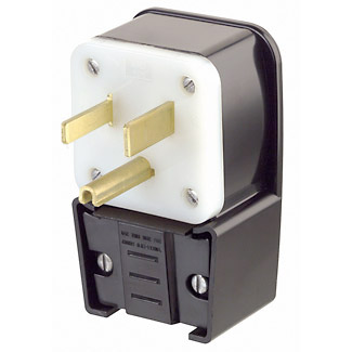 50 Amp, 125 Volt, Straight Blade Plug, Industrial Grade