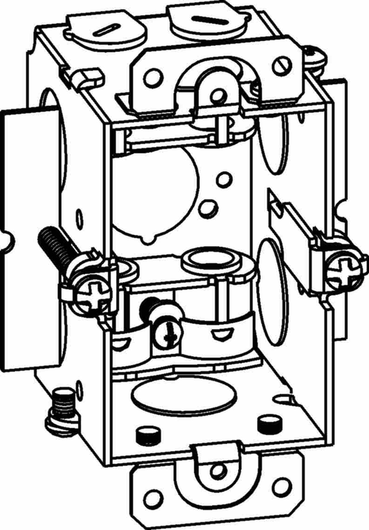2-1/2" DEEP, GANGABLE 1-GANG OLD WORK TIGERGRIP BOX WITH MC CLAMPS