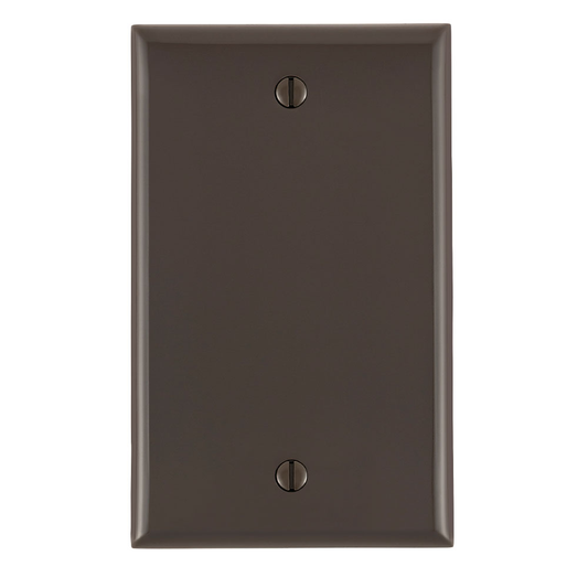 1-Gang Blank Wallplate, Standard Size, Thermoplastic Nylon, Brown