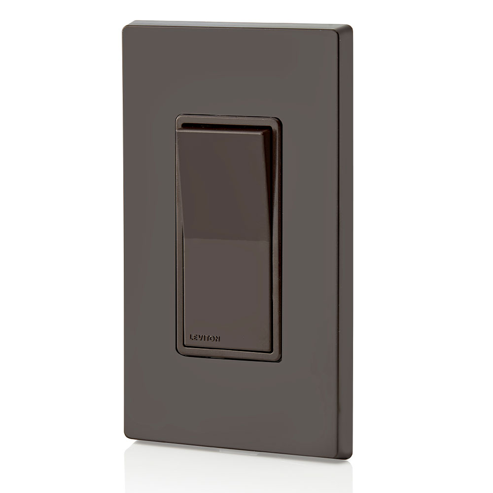 15 Amp Decora Rocker Single-Pole Switch, Grounding, Brown