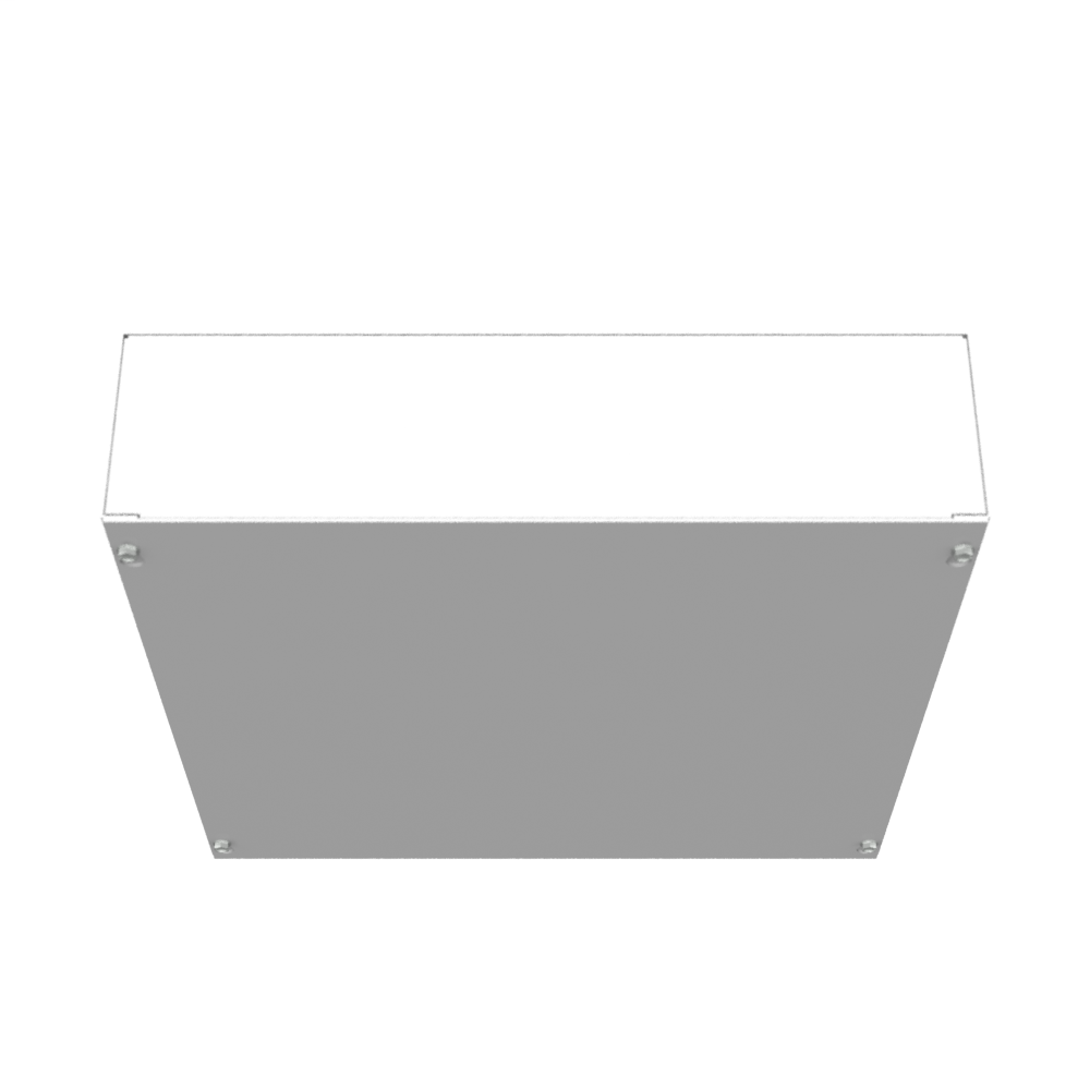 16x4X16 Screw Cover Type 1 UL Steel No KO Gray Cover w/ Teardrop Slots Holes In Back
