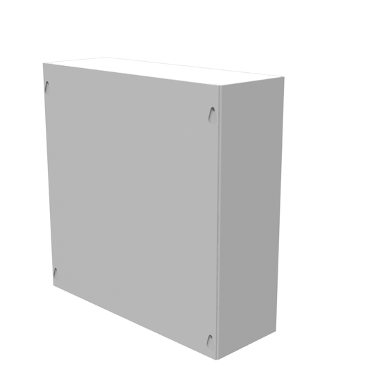 12x4X12 Screw Cover Type 1 UL Steel No KO Gray Cover w/ Teardrop Slots Holes In Back
