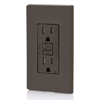 15 Amp, Self Test, Tamper-Resistant GFCI Outlet with LED Indicator Light