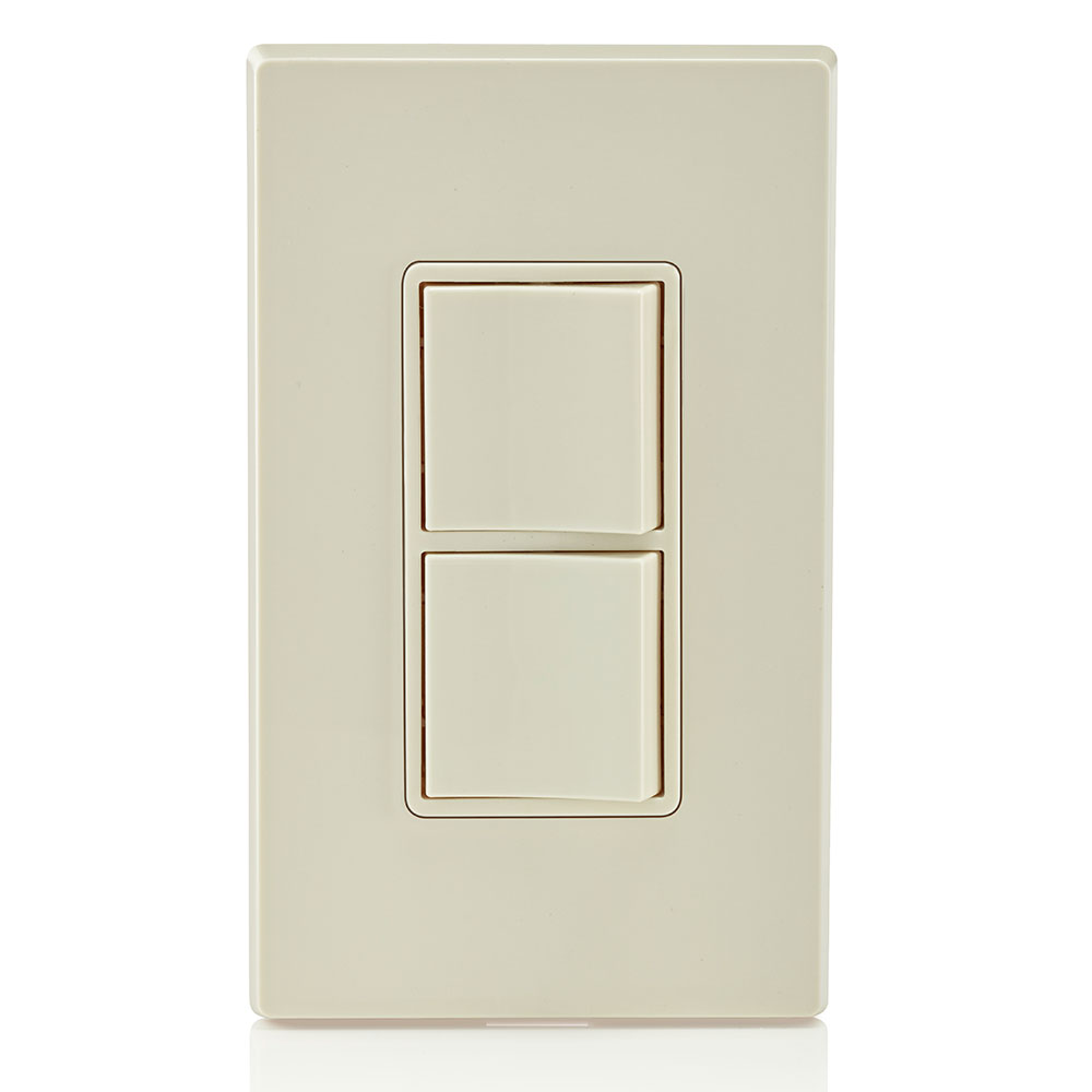 15 Amp Decora Single-Pole / Single-Pole Combination Switch, Grounding, Light Almond