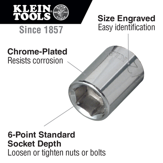1/2-Inch Standard 6-Point Socket, 3/8-Inch Drive
