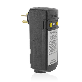 20-Amp, 120-Volt, Automatic Right Angle GFCI Plug (5-20P), Grounded.