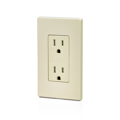 15 Amp Decora Tamper-Resistant Duplex Outlet/Receptacle, Grounding, Ivory