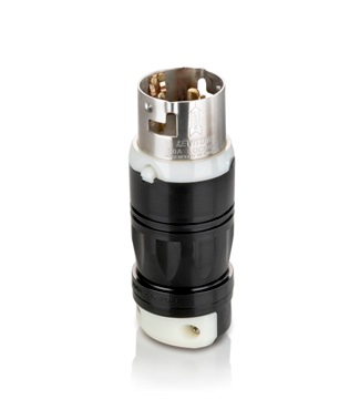 50 Amp, 480 Volt, Black & White Locking Plug, Industrial Grade