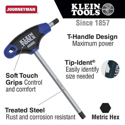 10 mm Hex Key, Journeyman™ T-Handle, 9-Inch