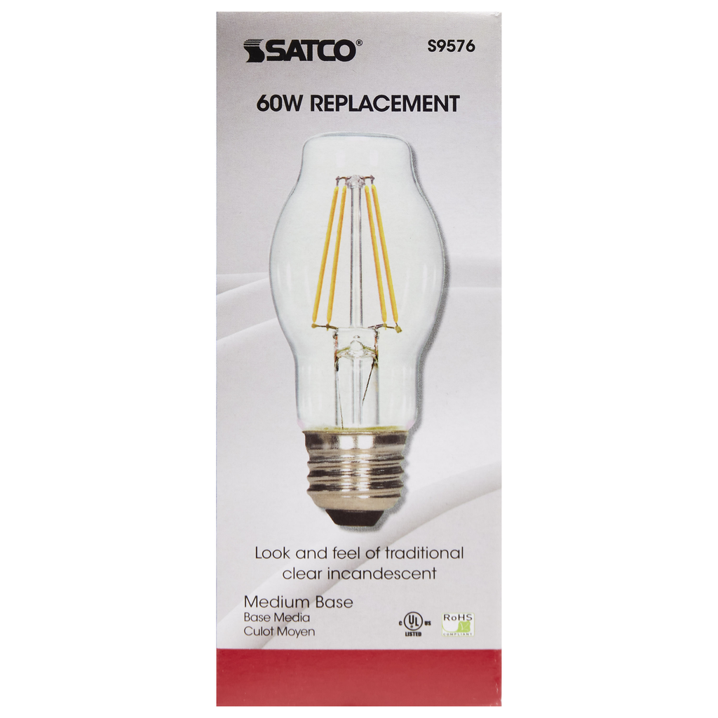 6.5 Watt BT15 LED; Clear; Medium base; 2700K; 810 Lumens; 120 Volt