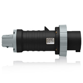 100 Amp, 600 Volt 3-Phase, 3P, 4W, North American-Rated Pin & Sleeve Plug, Industrial Grade, IP67, Watertight - BLACK