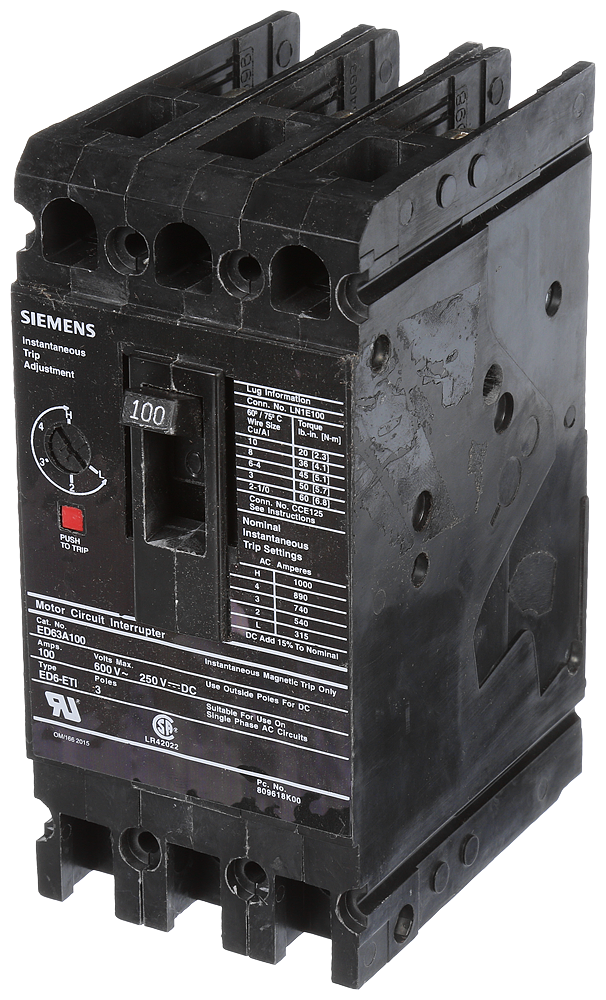 BREAKER ED 3P 100A 600V LUGS-ETI