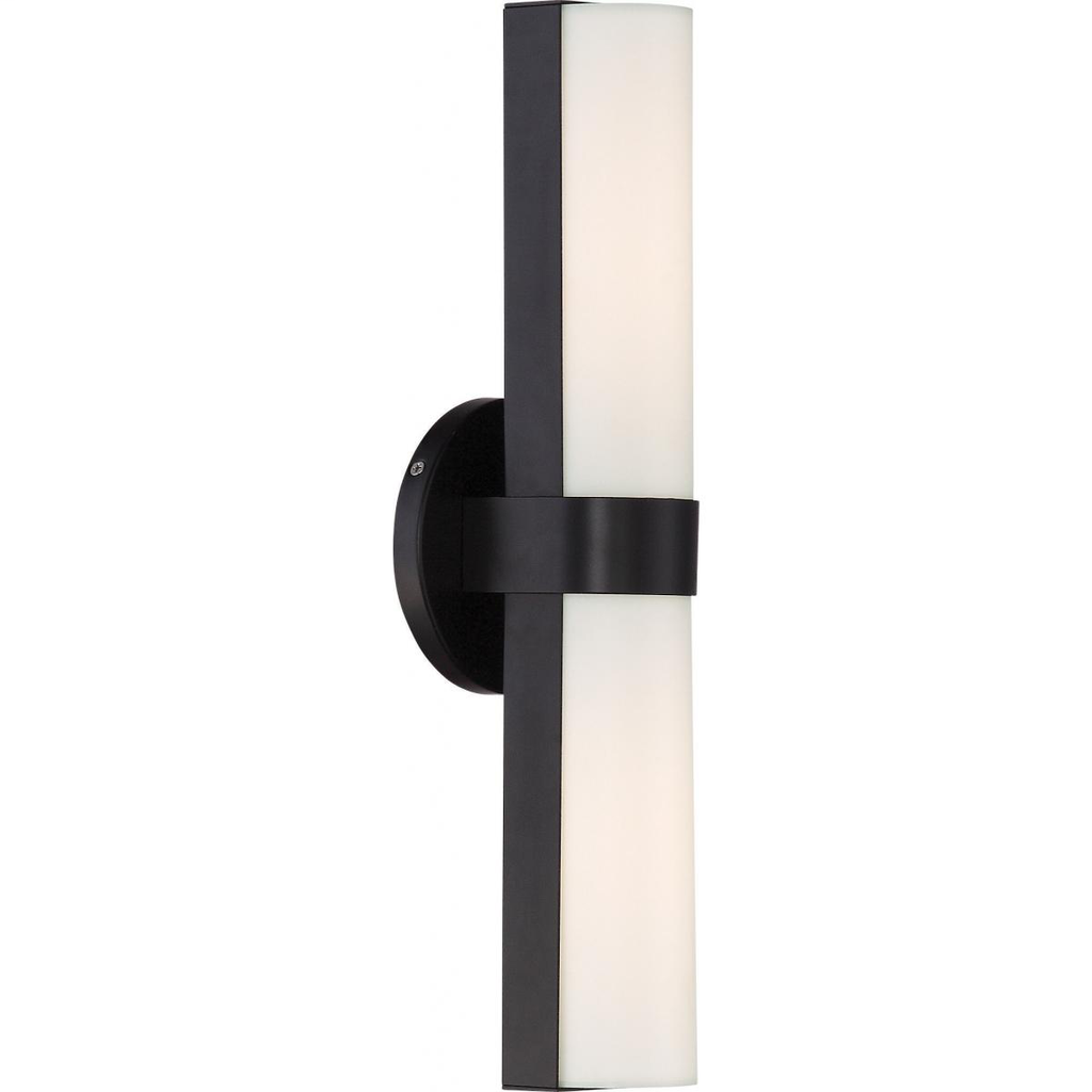 Bond - Double LED Vanity with White Acrylic Lens - Aged Bronze Finish