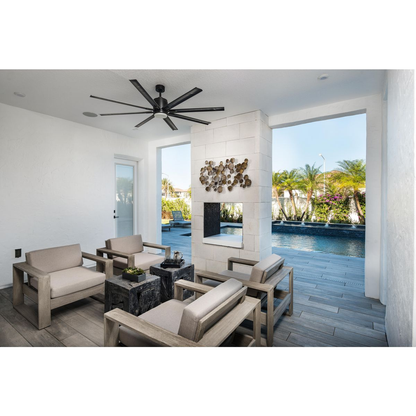 72" Antique Bronze 18W LED 8 Blade Ceiling Fan