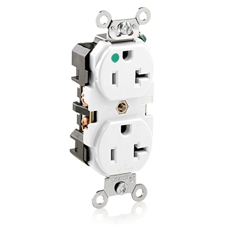 20 Amp Duplex Receptacle/Outlet, Hospital Grade, Self-Grounding