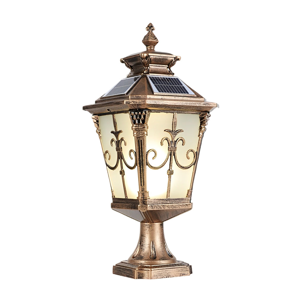 [Open-Box]Retro Pattern Waterproof LED European Style Solar Fence Post Lights