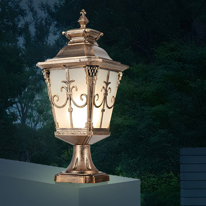 [Open-Box]Retro Pattern Waterproof LED European Style Solar Fence Post Lights
