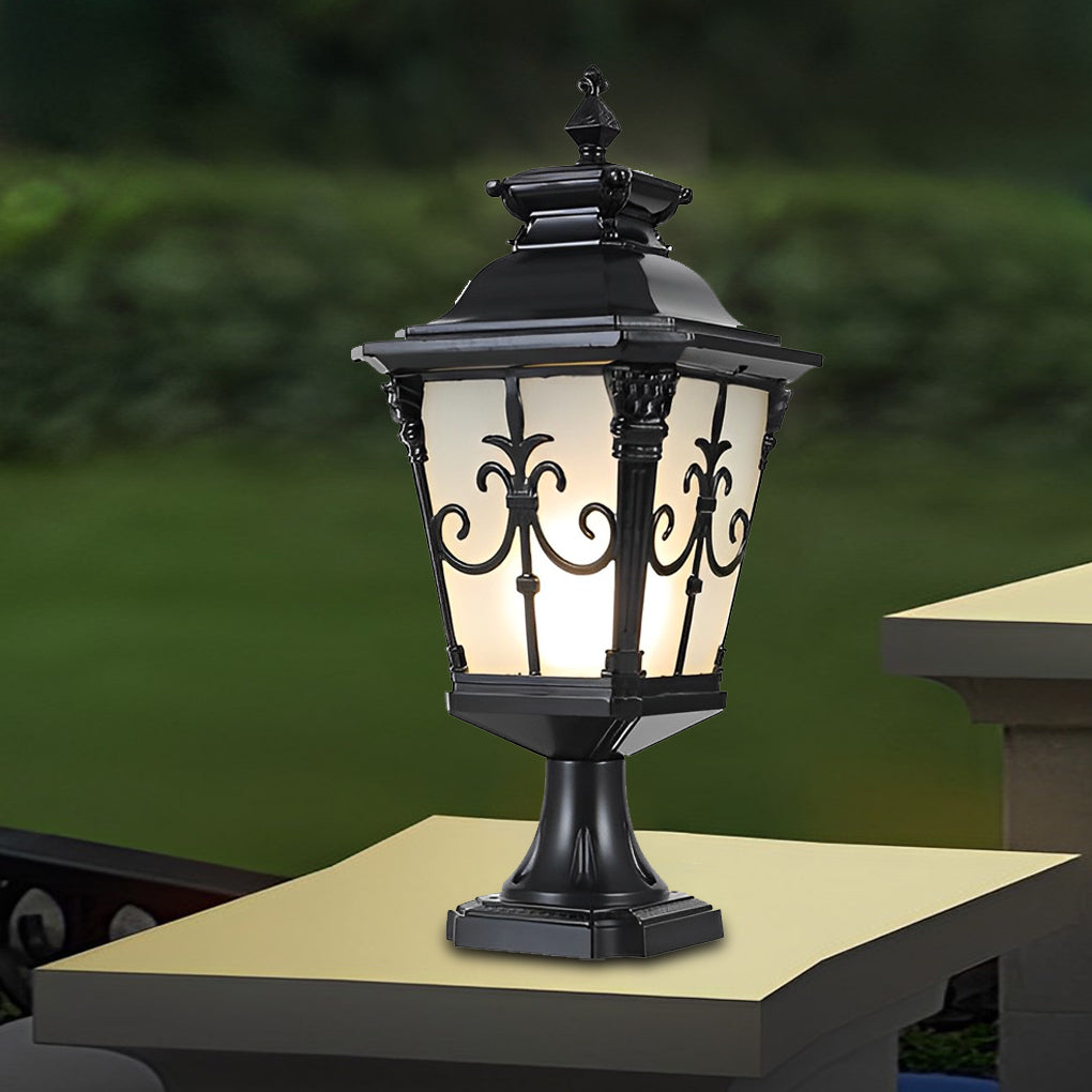 [Open-Box]Retro Pattern Waterproof LED European Style Solar Fence Post Lights