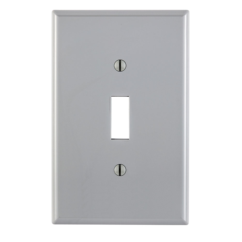 1-Gang Toggle Wallplate, Midway Size, Device Mount, Gray