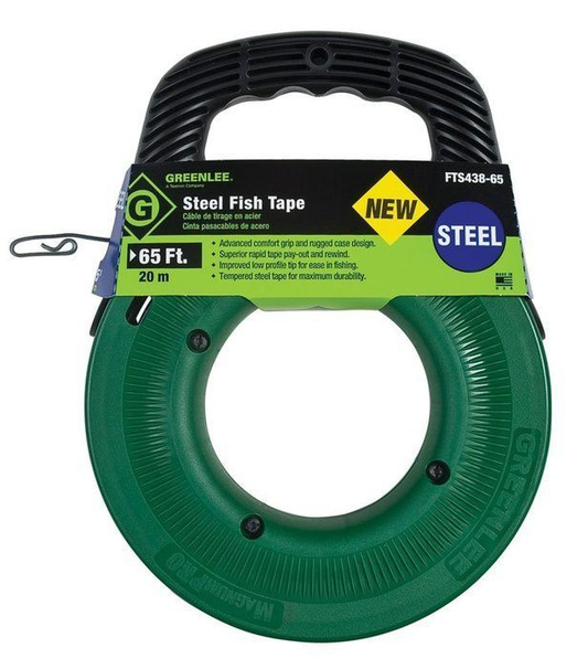 65' Steel Fish Tape (Bulk Pack)